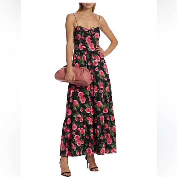 Alice + Olivia chantal Chery floral tiered maxi dress women size 2 NWOT - Picture 3 of 10